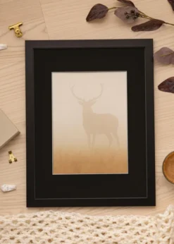 Ram Black Wood 30x40 cm - Passepartout Svart 18x27 cm