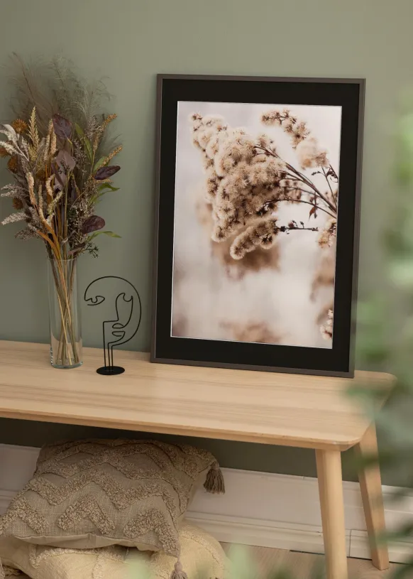 Ram Edsbyn Grafit 30x50 cm - Passepartout Svart 18x35 cm