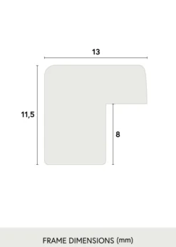 Ram Edsbyn Grafit 30x50 cm - Passepartout Svart 18x35 cm