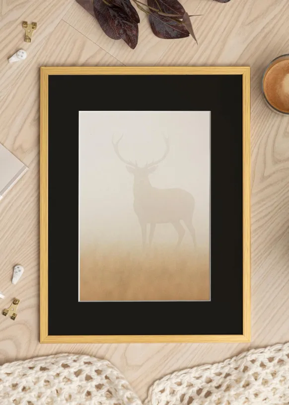 Ram Edsbyn Guld 32x45 cm - Passepartout Svart 10x12 inches