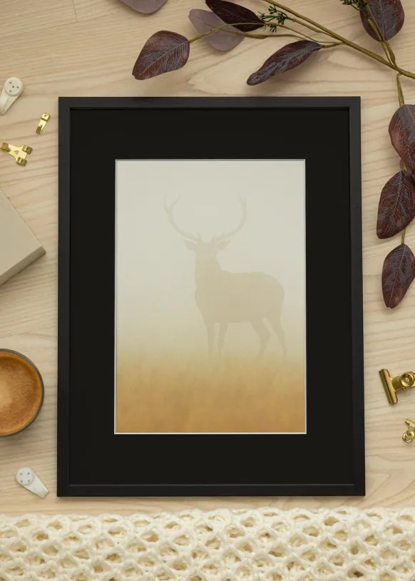 Ram Edsbyn Svart 35x45 cm - Passepartout Svart 11x14 inches (27,94x35,56 cm)