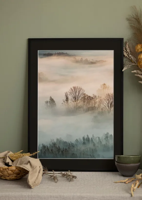 Ram Edsbyn Svart 35x50 cm - Passepartout Svart 10x15 inches (25,4x38,1 cm)