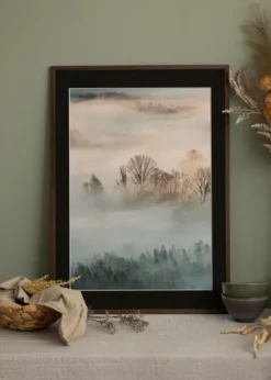 Ram Edsbyn Valnöt 15x15 cm - Passepartout Svart 10x10 cm