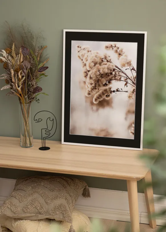 Ram Edsbyn Vit 30x40 cm - Passepartout Svart 18x27 cm