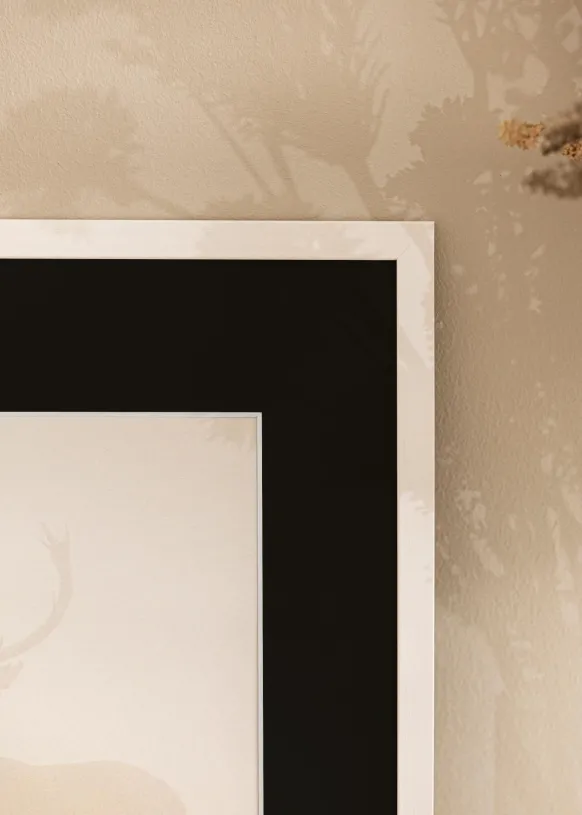 Ram Edsbyn Vit 40x70 cm - Passepartout Svart 28x58 cm