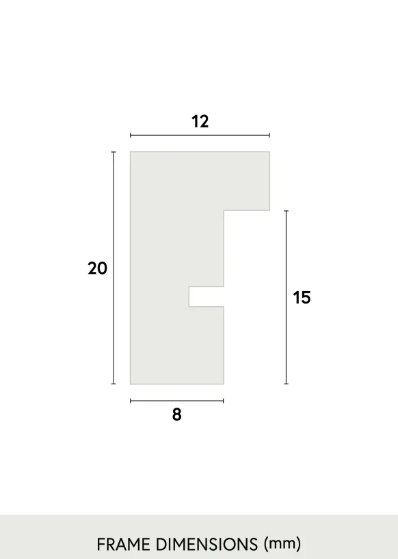 Ram E-Line Wide Vit 70x100 cm - Passepartout Svart 61x91,5 cm