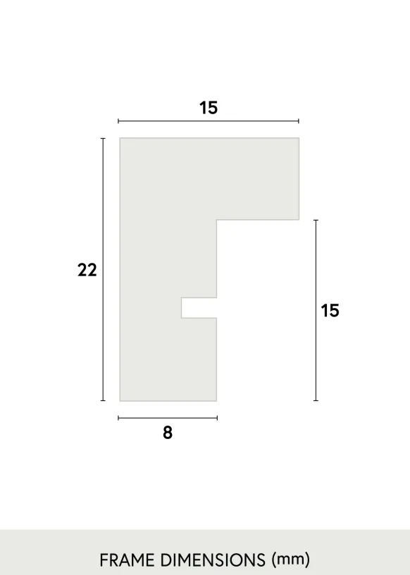 Ram E-Line Wide Vit 70x100 cm - Passepartout Vit 61x91,5 cm