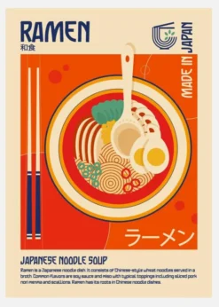 Ramen Japanese Food Print Canvastavla (30x40 cm)