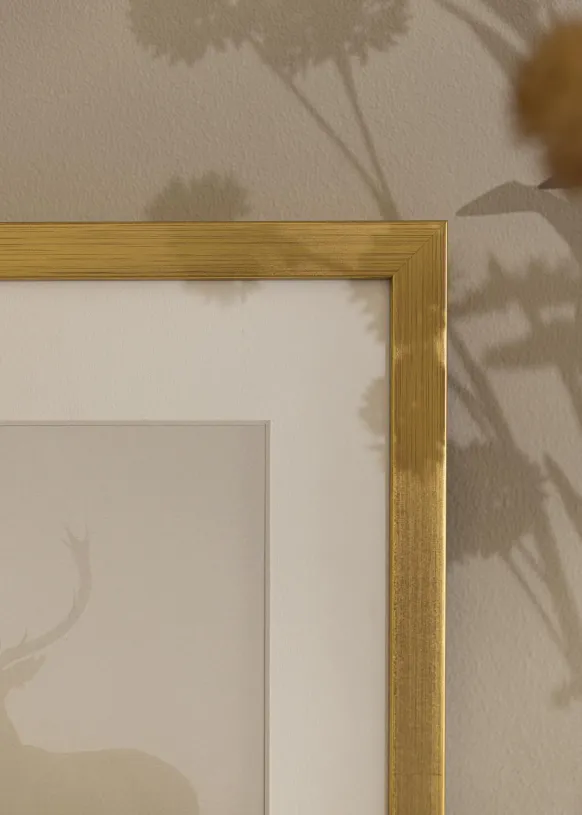 Ram Falun Guld 50x70 cm - Dubbel Passepartout Vit 42x59,4 cm (A2)