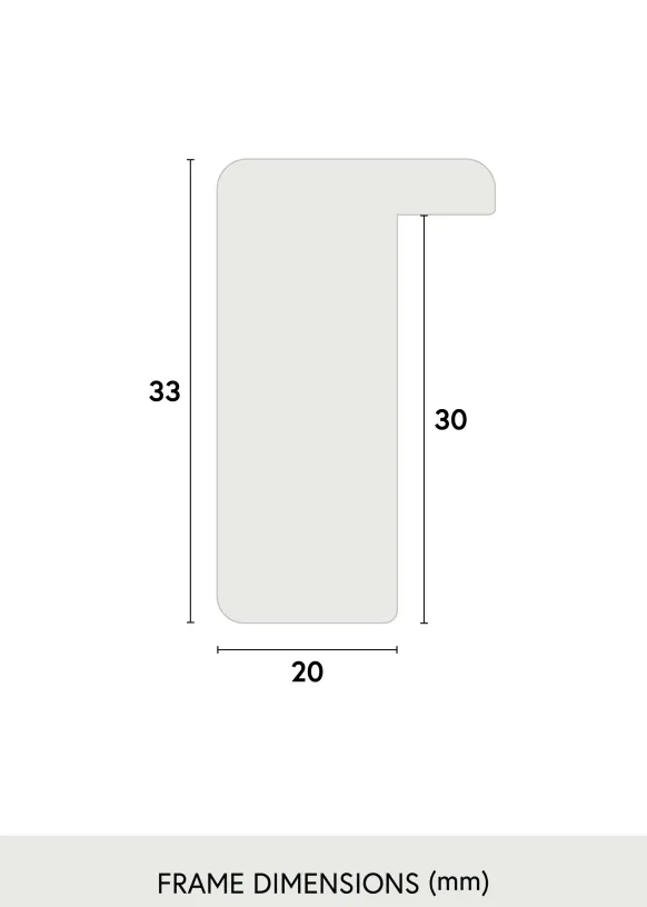Ram Falun Guld 50x70 cm - Passepartout Vit 33x56 cm