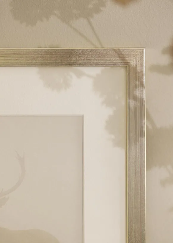 Ram Falun Silver 30x40 cm - Dubbel Passepartout Vit 20x30 cm