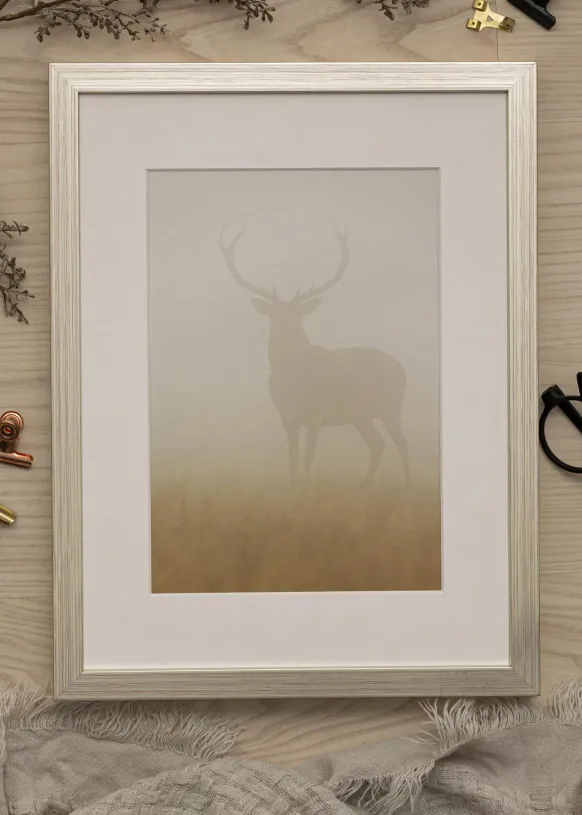 Ram Falun Silver 30x40 cm - Dubbel Passepartout Vit 20x30 cm