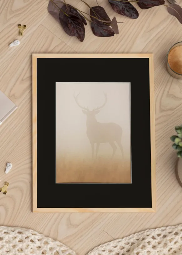 Ram Galant Furu 35x50 cm - Passepartout Svart 25x35 cm