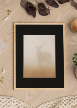 Ram Galant Furu 50x70 cm - Passepartout Svart 42x59,4 cm (A2)