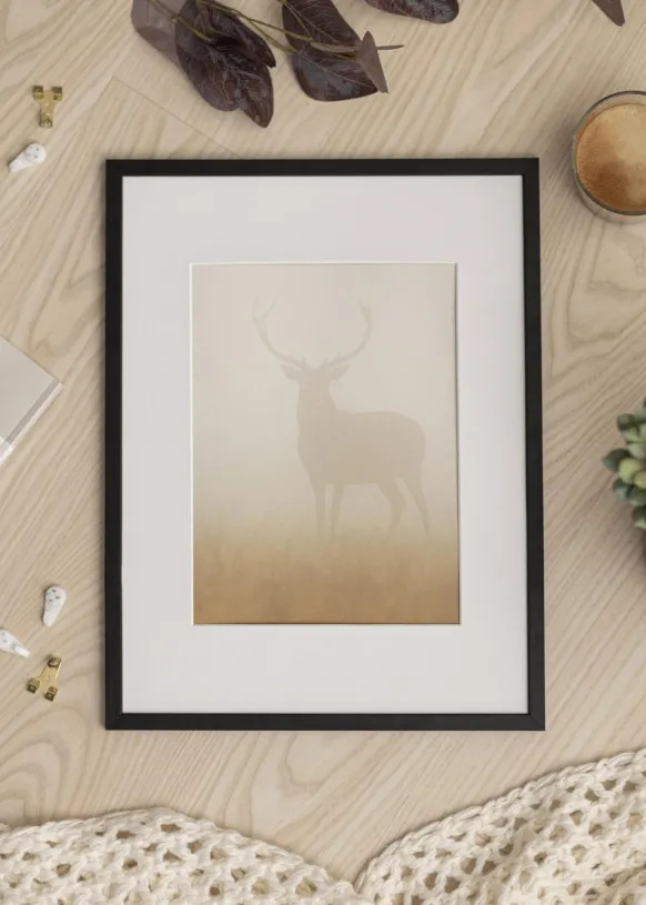 Ram Galant Svart 30x40 cm - Passepartout Vit 18x27 cm