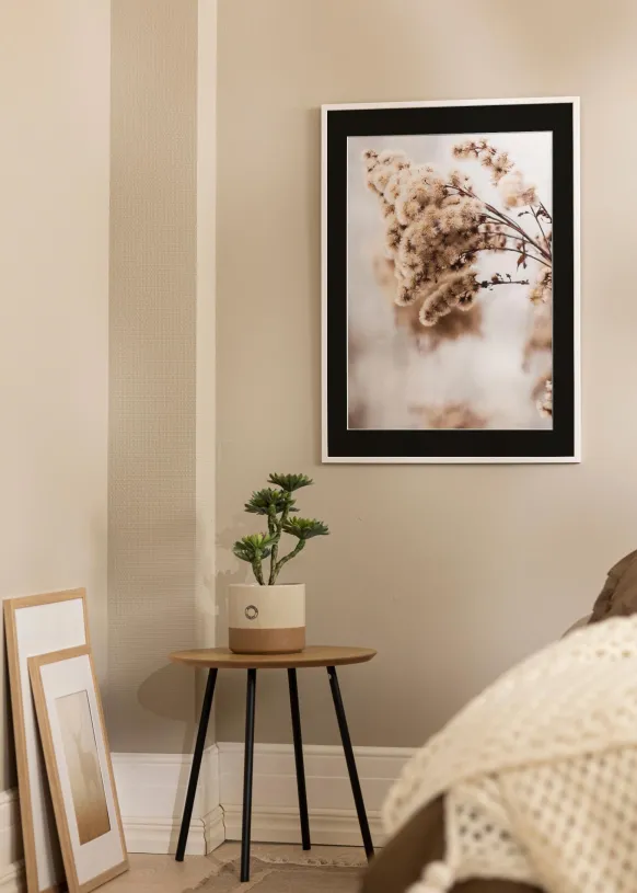 Ram Galant Vit 45x60 cm - Passepartout Svart 12x18 inches