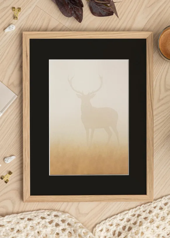 Ram Grimsåker Ek 70x100 cm - Passepartout Svart 59,4x84 cm (A1)
