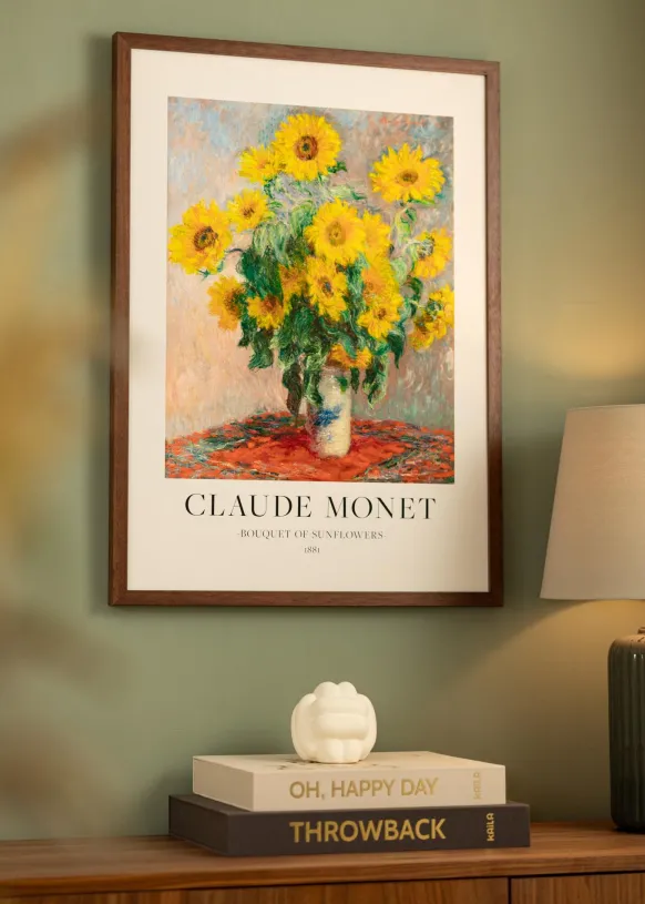 Ram Hermes Teak 70x90 cm - Passepartout Vit 60x80 cm