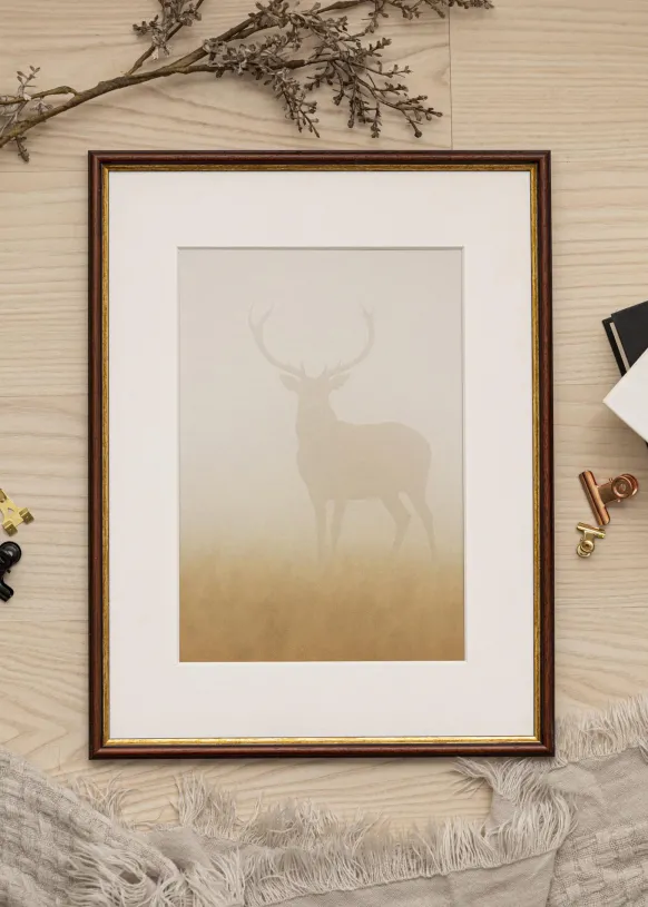 Ram Horndal Brun 15x15 cm - Passepartout Vit 10x10 cm