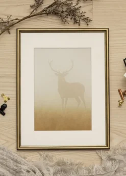 Ram Horndal Guld 15x20 cm - Passepartout Vit 10x15 cm