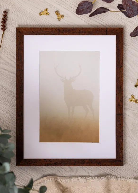 Ram Humphrey Brun 40x50 cm - Passepartout Vit 30x38 cm