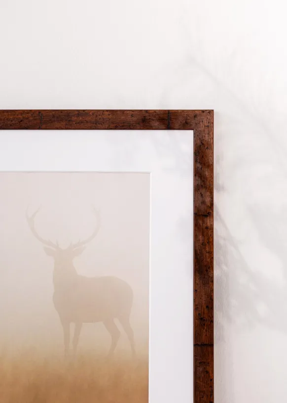 Ram Humphrey Brun 40x50 cm - Passepartout Vit 29,7x42 cm (A3)
