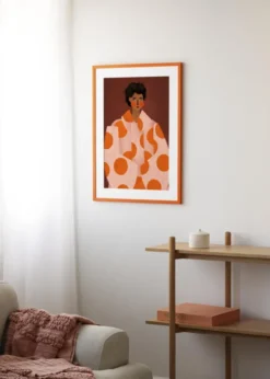 Ram Kent Orange 30x40 cm - Passepartout Vit 18x27 cm