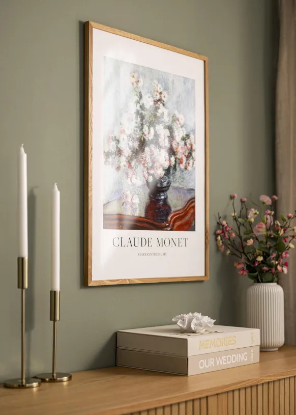 Ram Massiv Ek 70x100 cm - Passepartout Vit 24x36 inches