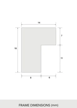 Ram Massiv Ek 70x100 cm - Passepartout Vit 24x36 inches