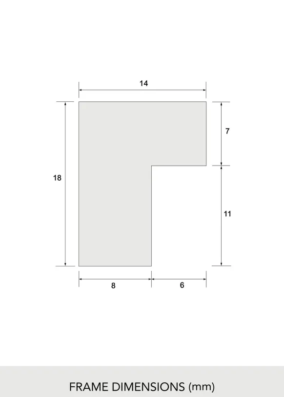 Ram Massiv Ek 70x100 cm - Passepartout Vit 24x36 inches