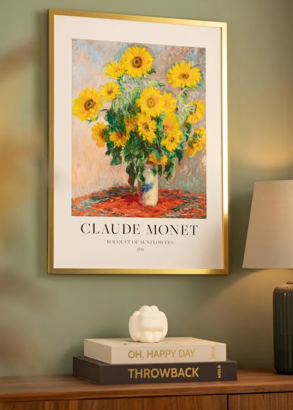 Ram Minerva Guld 50x60 cm - Passepartout Vit 35x45 cm