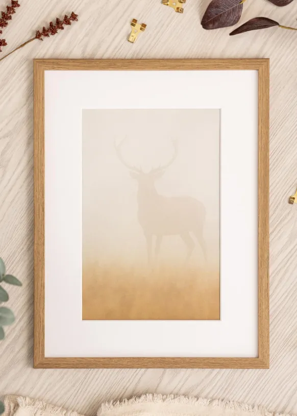 Ram Modern Teak 30x40 cm - Passepartout Vit 20x30 cm