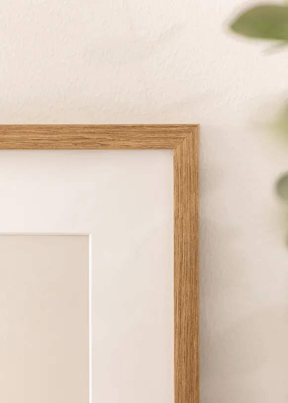 Ram Modern Teak 50x70 cm - Passepartout Vit 15x23 inches