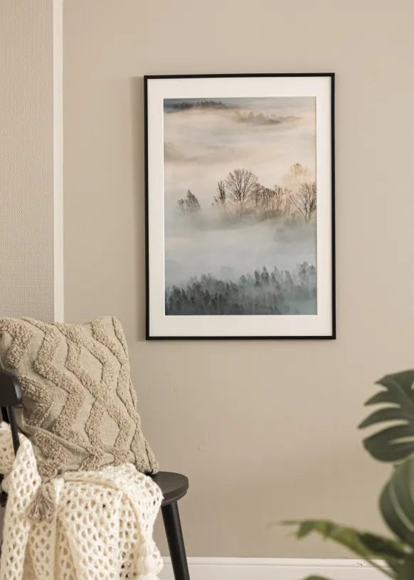 Ram New Lifestyle Matt Svart 60x80 cm - Passepartout Vit 50x65 cm