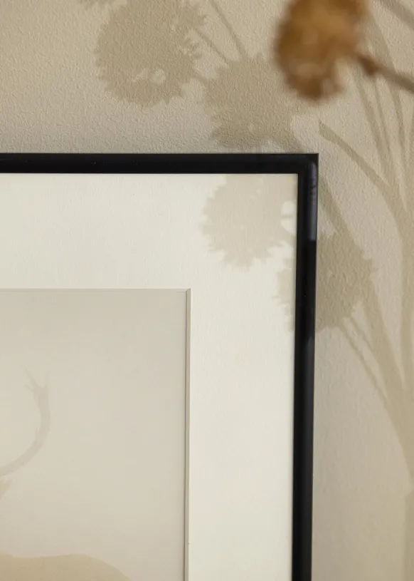 Ram New Lifestyle Matt Svart 30x40 cm - Passepartout Vit 21x30 cm
