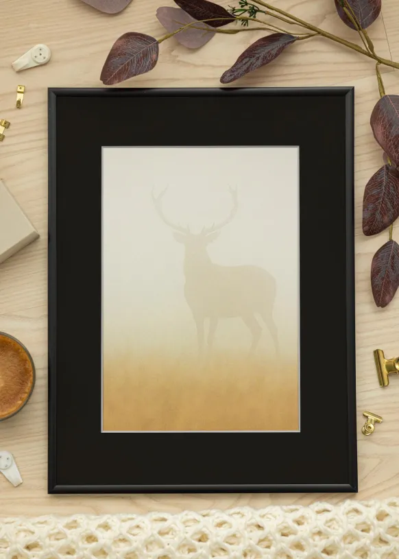Ram New Lifestyle Matt Svart 50x50 cm - Passepartout Svart 35x35 cm