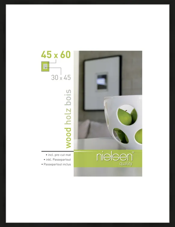 Ram Nielsen Apollo Glas Svart 45x60 cm
