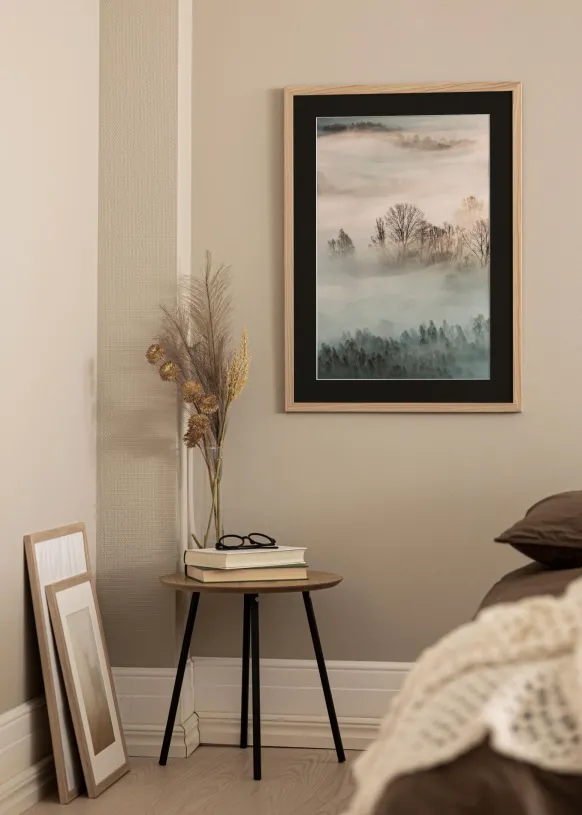 Ram Oak Wood 35x50 cm - Passepartout Svart 9x12 inches