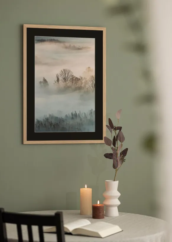 Ram Oak Wood 70x80 cm - Passepartout Svart 60x70 cm
