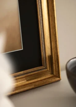 Ram Rokoko Guld 50x70 cm - Passepartout Svart 42x59,4 cm (A2)