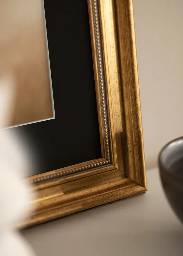 Ram Rokoko Guld 50x60 cm - Passepartout Svart 40x50 cm