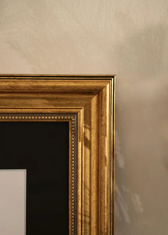 Ram Rokoko Guld 50x60 cm - Passepartout Svart 40x50 cm