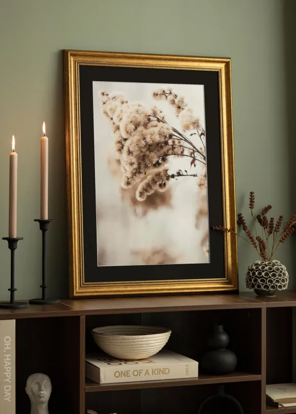 Ram Rokoko Guld 50x60 cm - Passepartout Svart 40x50 cm