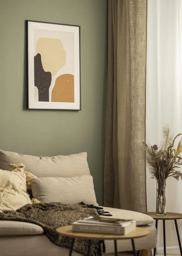 Ram Scandi Matt Svart 65x65 cm - Passepartout Vit 55x55 cm