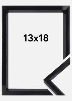 Ram Steel Style Glas Svart 13x18 cm