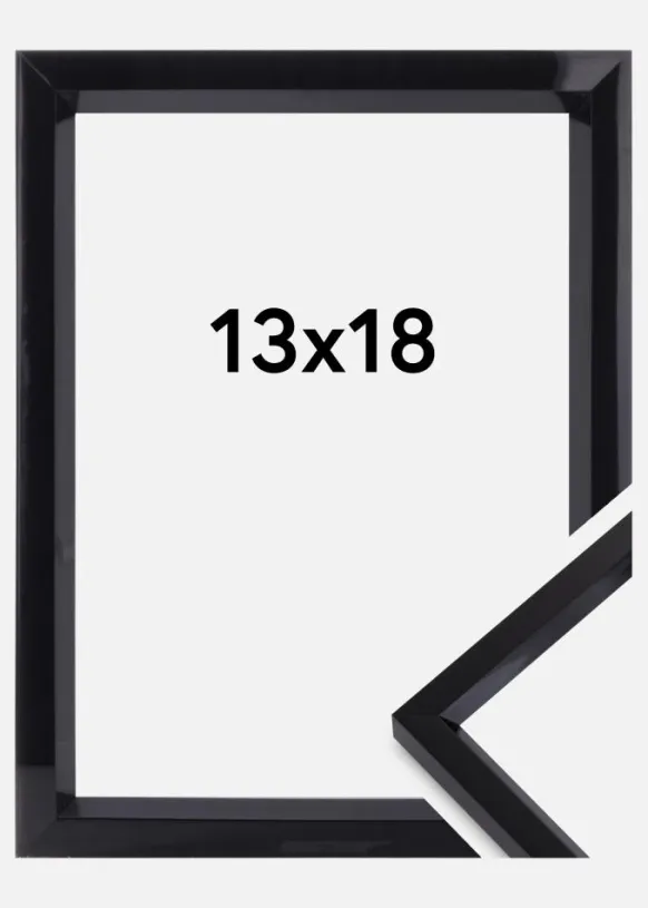 Ram Steel Style Glas Svart 13x18 cm