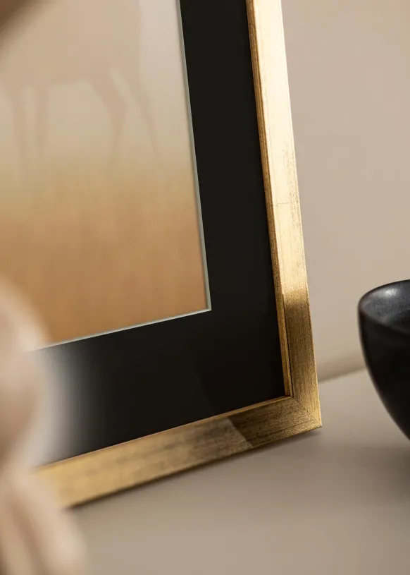 Ram Stilren Guld 20x25 cm - Passepartout Svart 15x20 cm