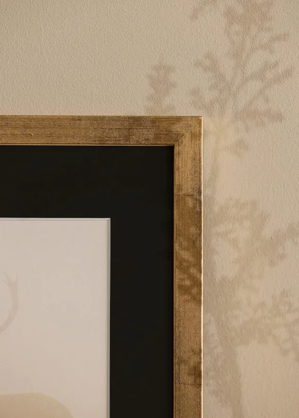 Ram Stilren Guld 20x25 cm - Passepartout Svart 15x20 cm