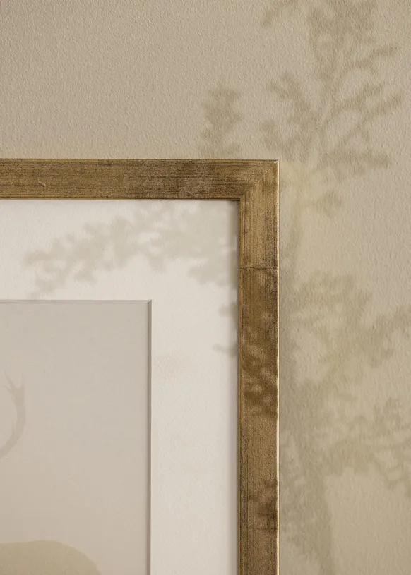 Ram Stilren Guld 40x40 cm - Passepartout Vit 32x32 cm