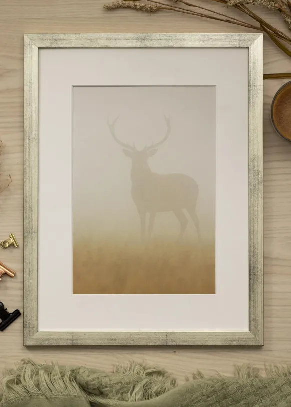 Ram Stilren Silver 40x60 cm - Passepartout Vit 32,9x48,3 cm (A3+)